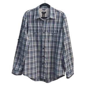 VAN HEUSEN Plaid Button Down Long Sleeve Collared Vented Shirt
